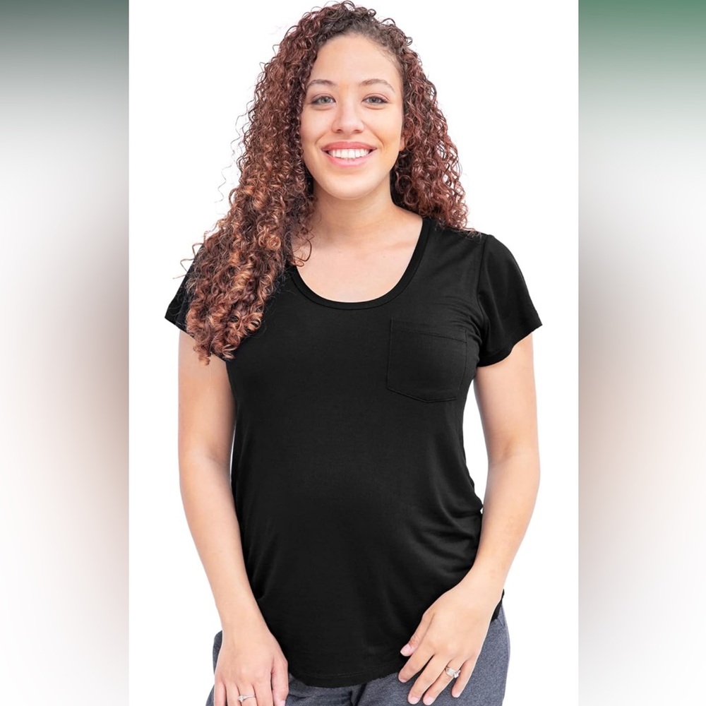 Kindred Bravely Everyday Maternity & Nursing Black T-Shirt Size Medium Maternity